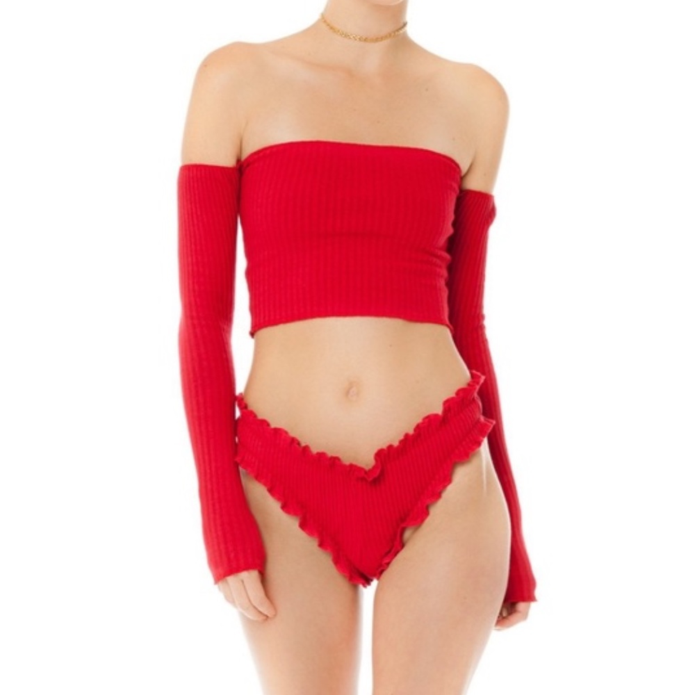 Are You Am I Minka Top in Cherry Red